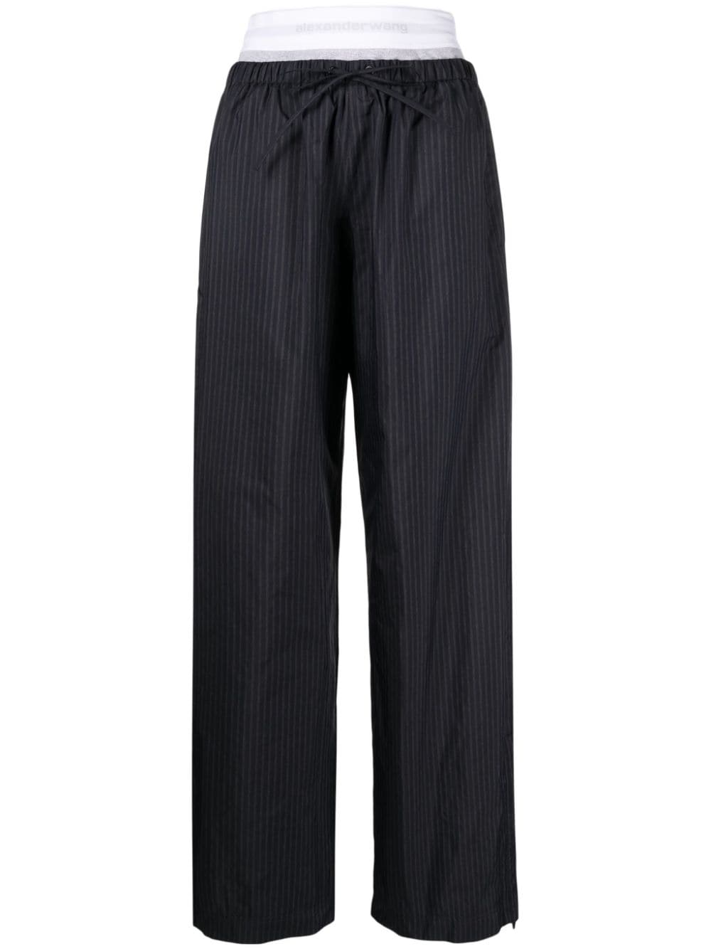 Alexander Wang striped layered straight-leg trousers - Blue von Alexander Wang