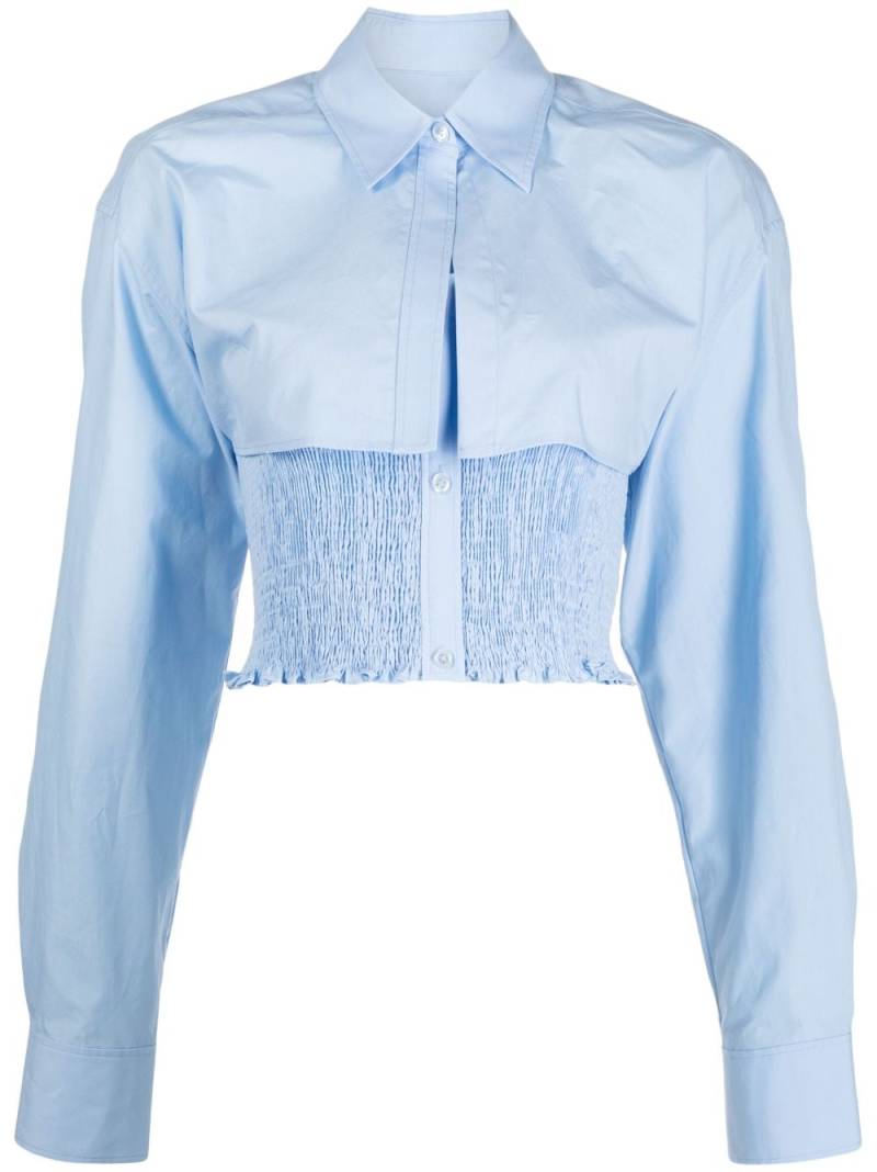 Alexander Wang Twinset layered smocked shirt - Blue von Alexander Wang