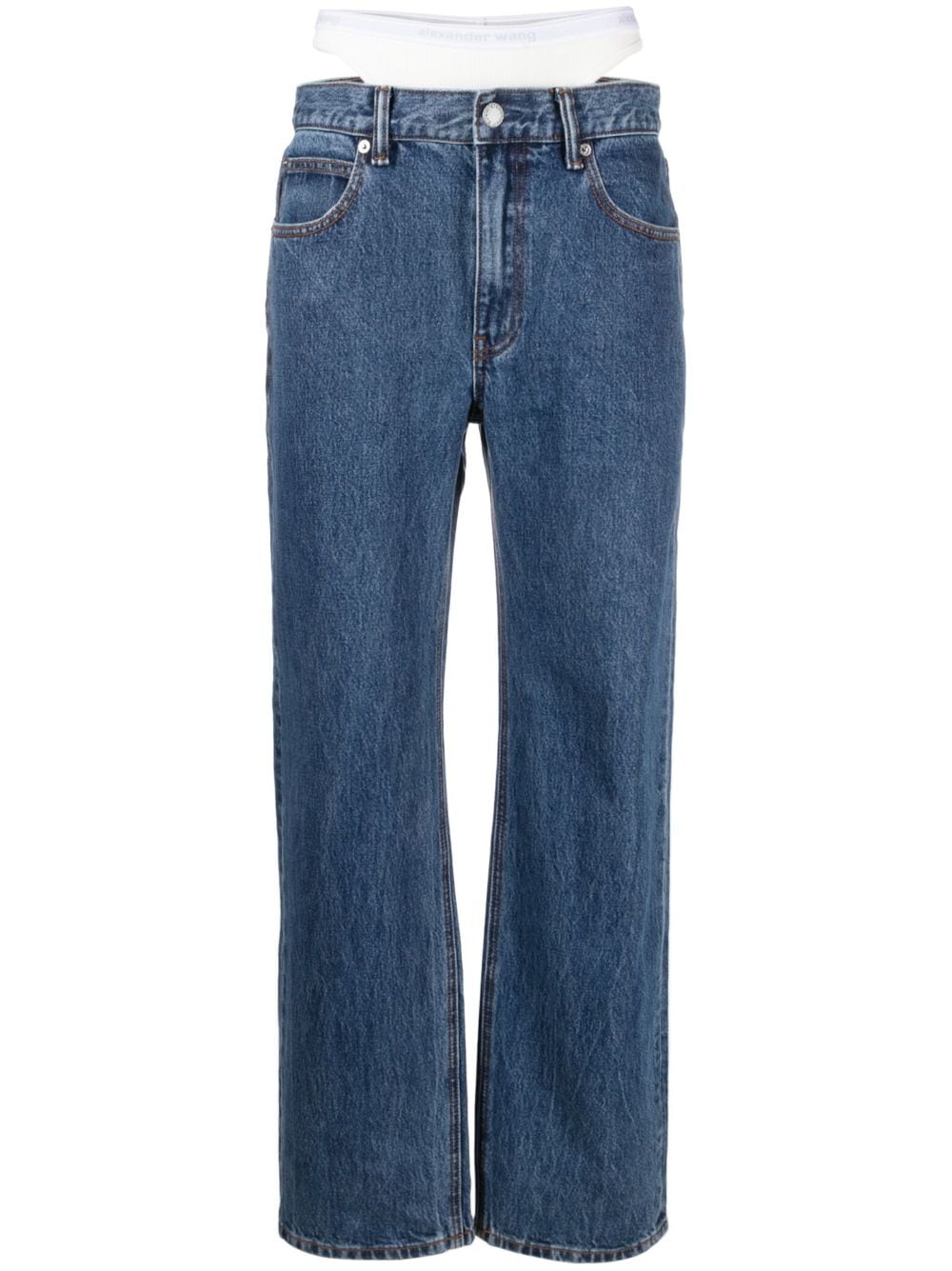 Alexander Wang layered straight-leg jeans - Blue von Alexander Wang