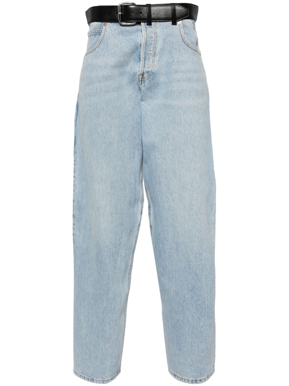 Alexander Wang leather-belt cropped jeans - Blue von Alexander Wang