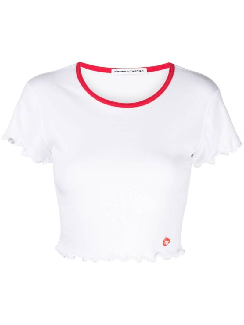 Alexander Wang lettuce-hem cropped T-shirt - White von Alexander Wang