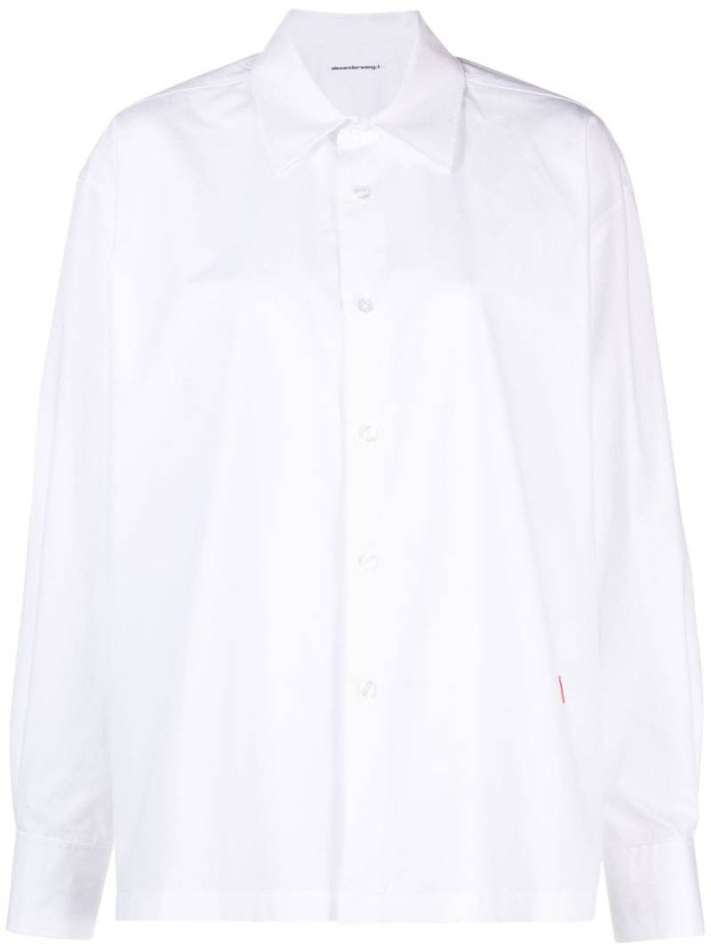 Alexander Wang logo-appliqué cotton shirt - White von Alexander Wang