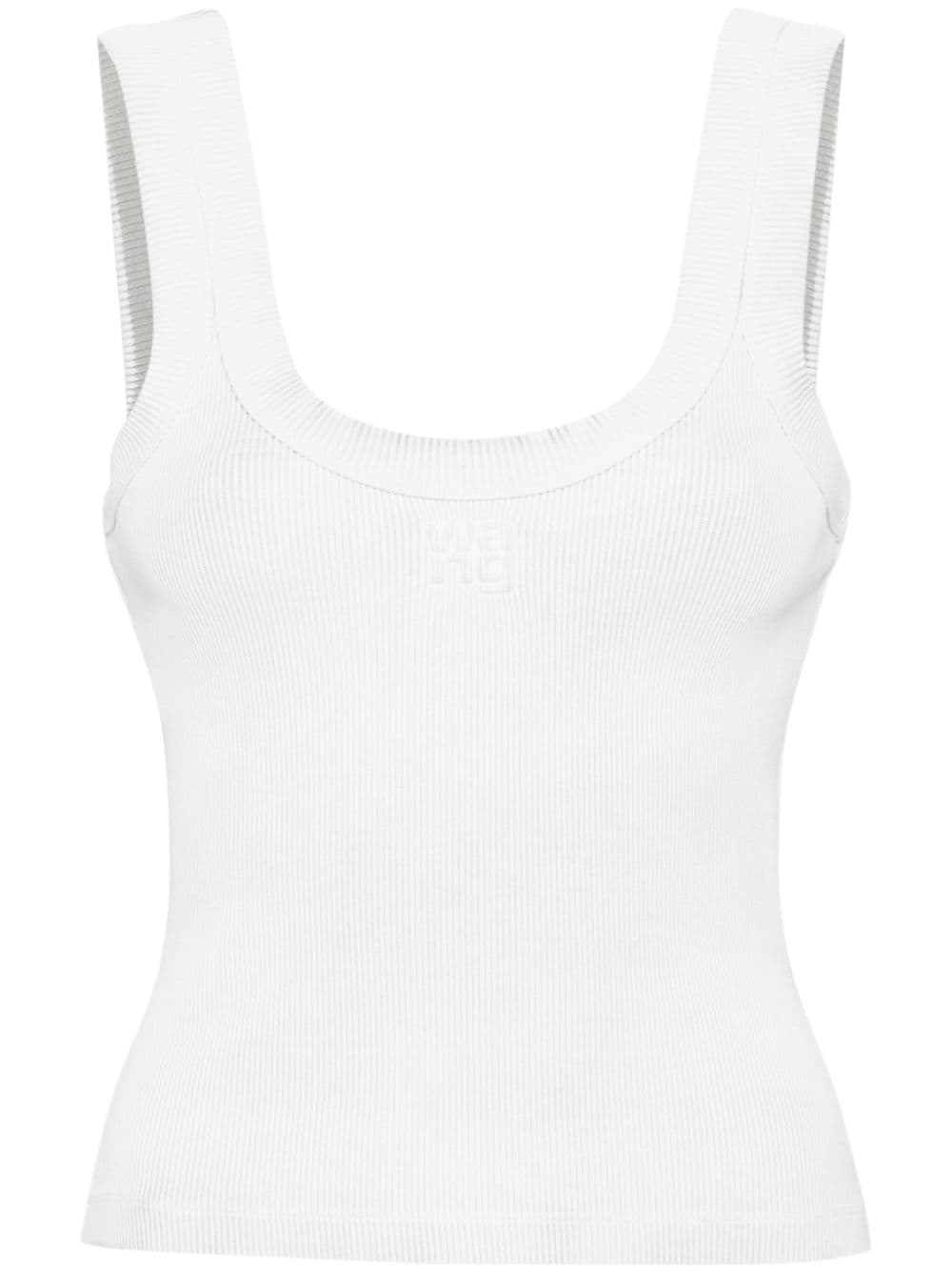 Alexander Wang logo-appliqué ribbed tank top - Grey von Alexander Wang