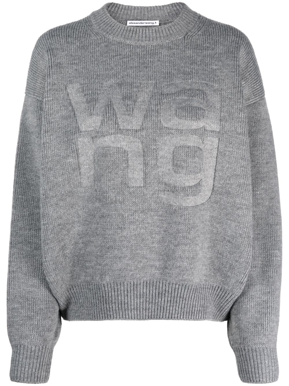 Alexander Wang logo-debossed drop-shoulder jumper - Grey von Alexander Wang