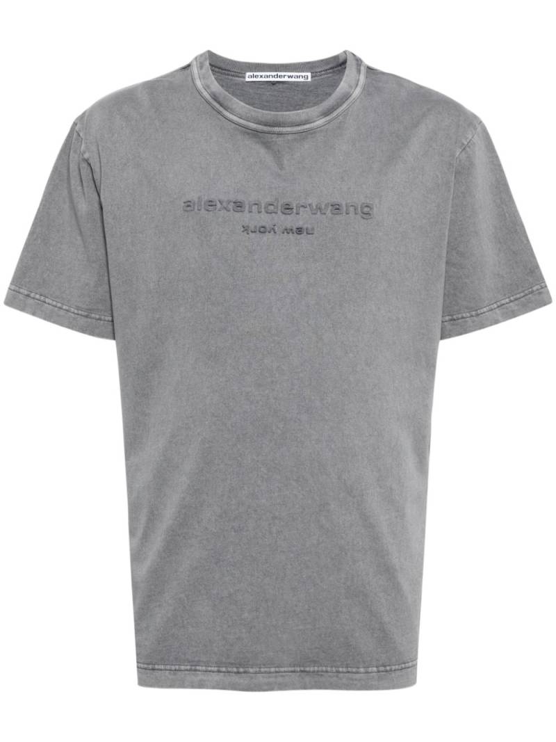 Alexander Wang logo-embossed cotton T-shirt - Grey von Alexander Wang