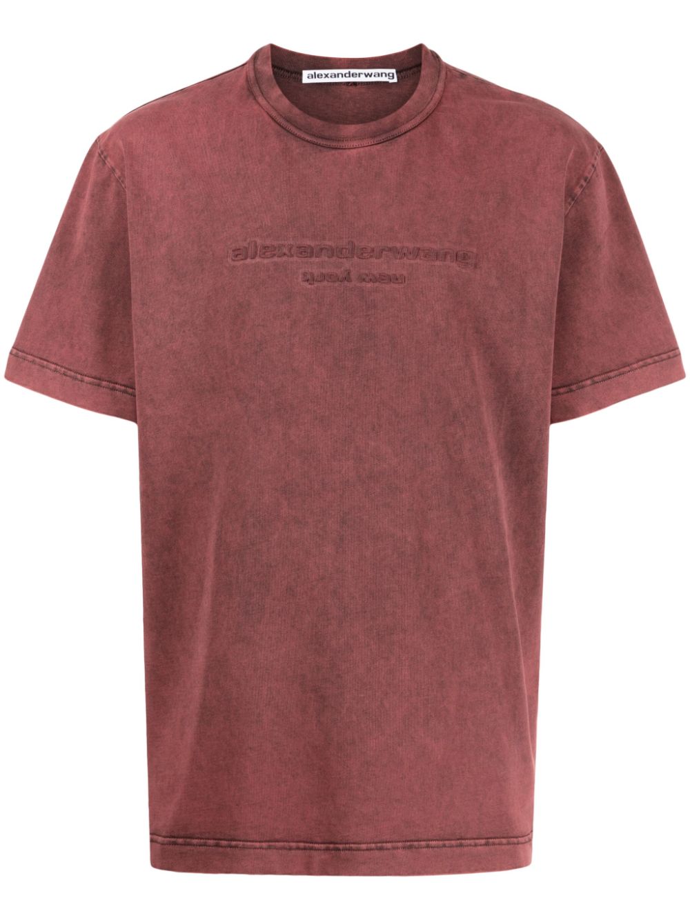 Alexander Wang logo-embossed cotton T-shirt - Red von Alexander Wang