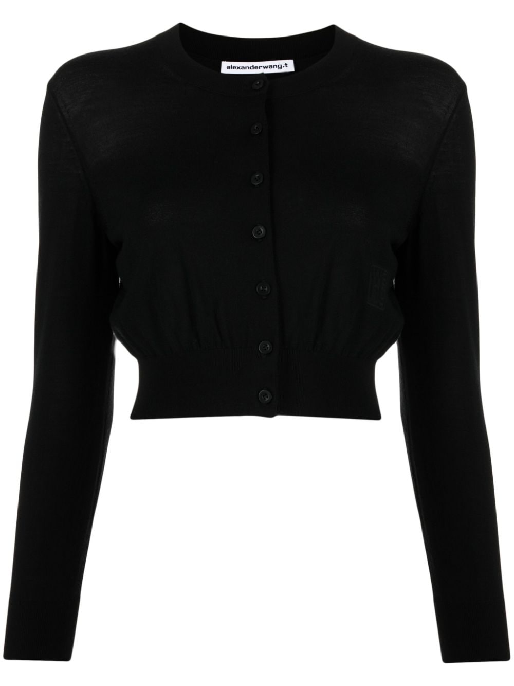 Alexander Wang logo-embossed cropped cardigan - Black von Alexander Wang