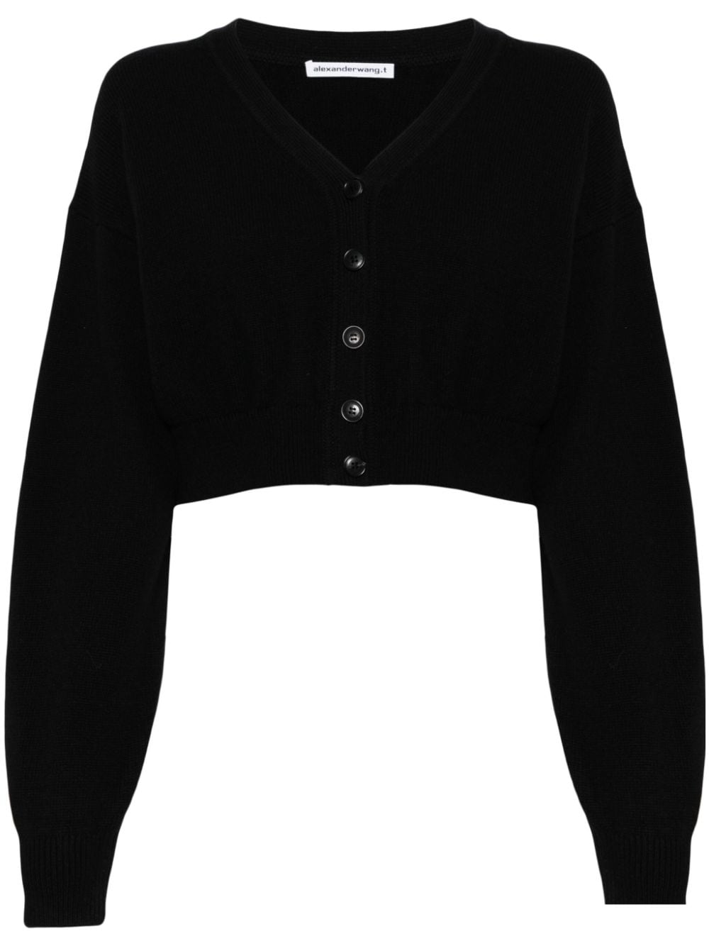 Alexander Wang logo-embossed cropped cardigan - Black von Alexander Wang