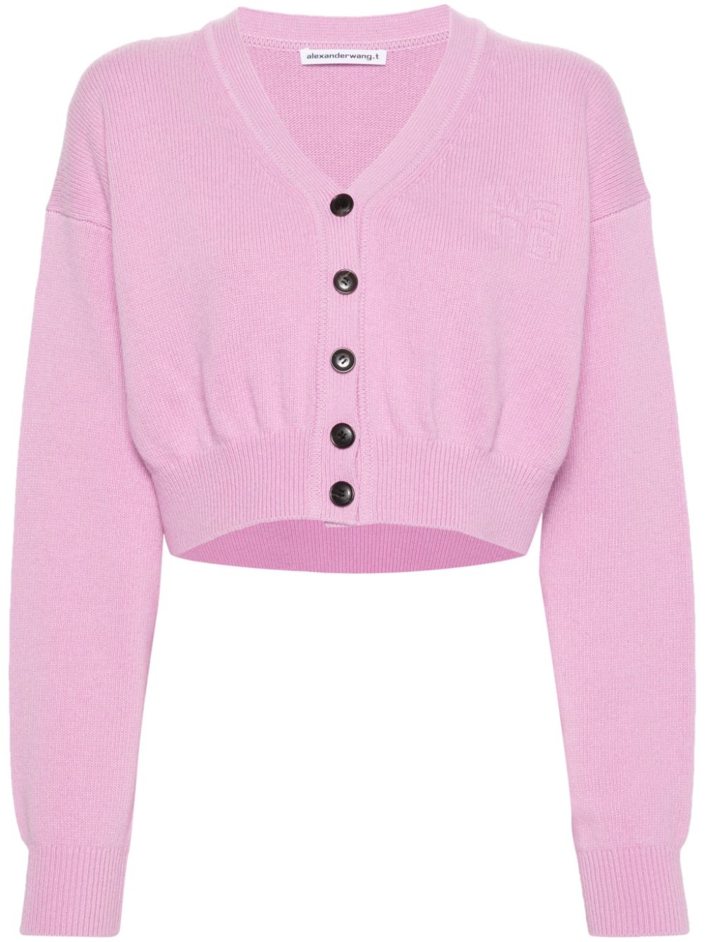 Alexander Wang logo-embossed cropped cardigan - Pink von Alexander Wang