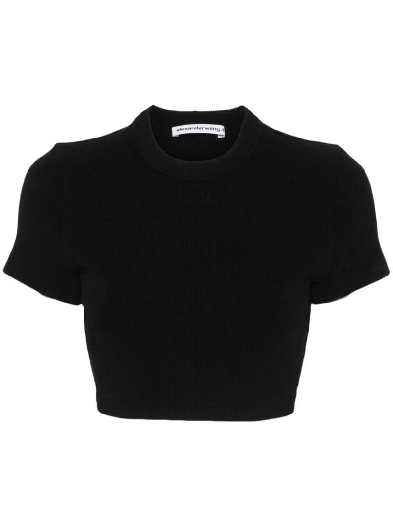 Alexander Wang logo-embossed cropped top - Black von Alexander Wang