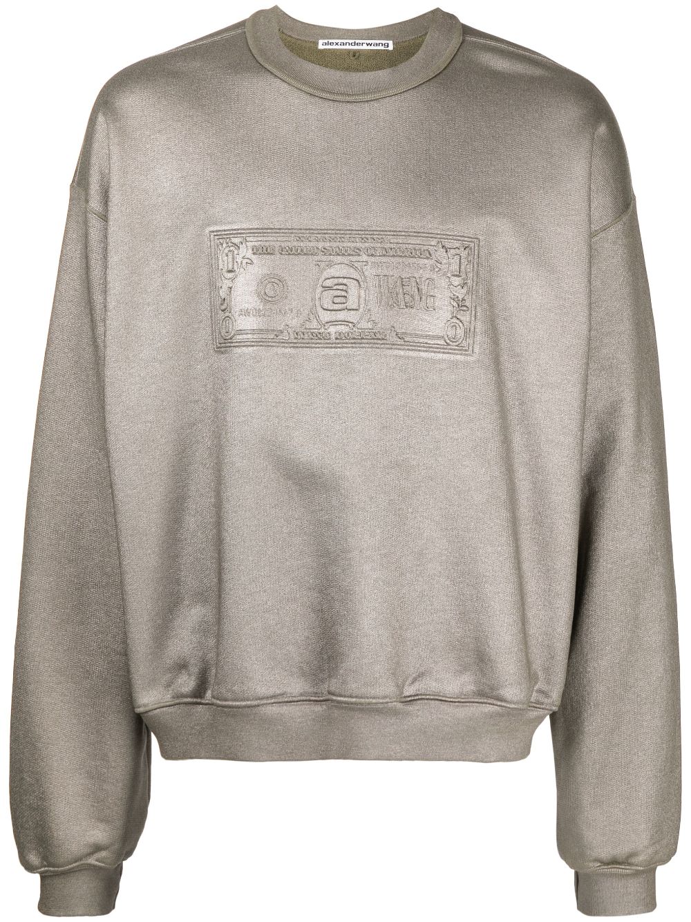 Alexander Wang logo-embossed metallic-finish sweatshirt - Grey von Alexander Wang