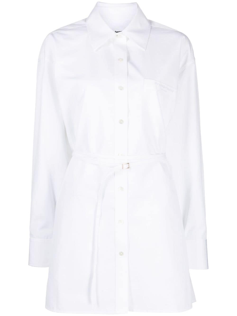 Alexander Wang logo-embroidered belted shirt dress - White von Alexander Wang