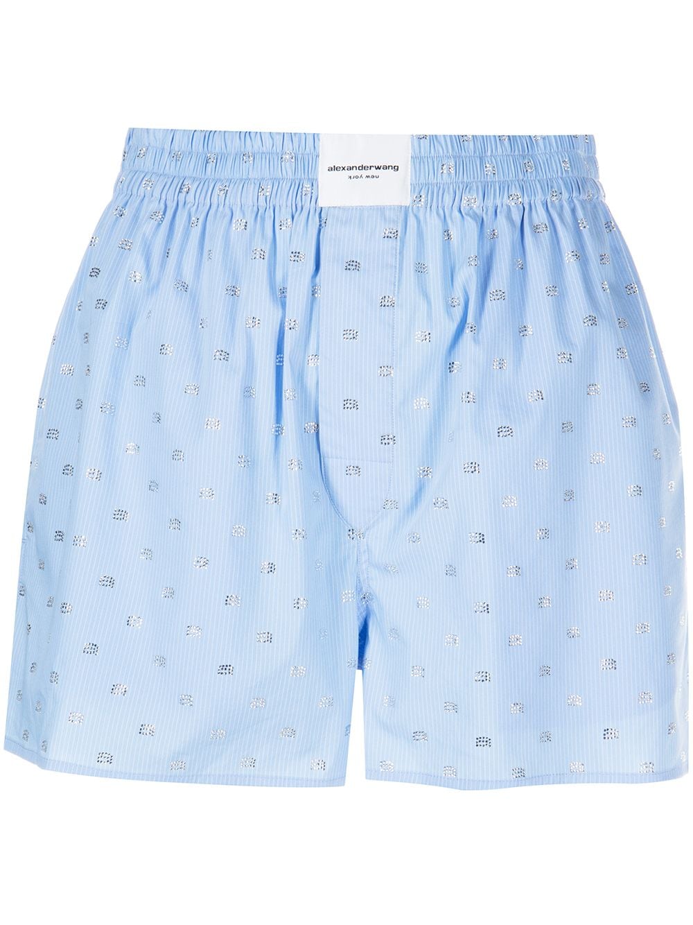 Alexander Wang logo jacquard pinstriped short shorts - Blue von Alexander Wang