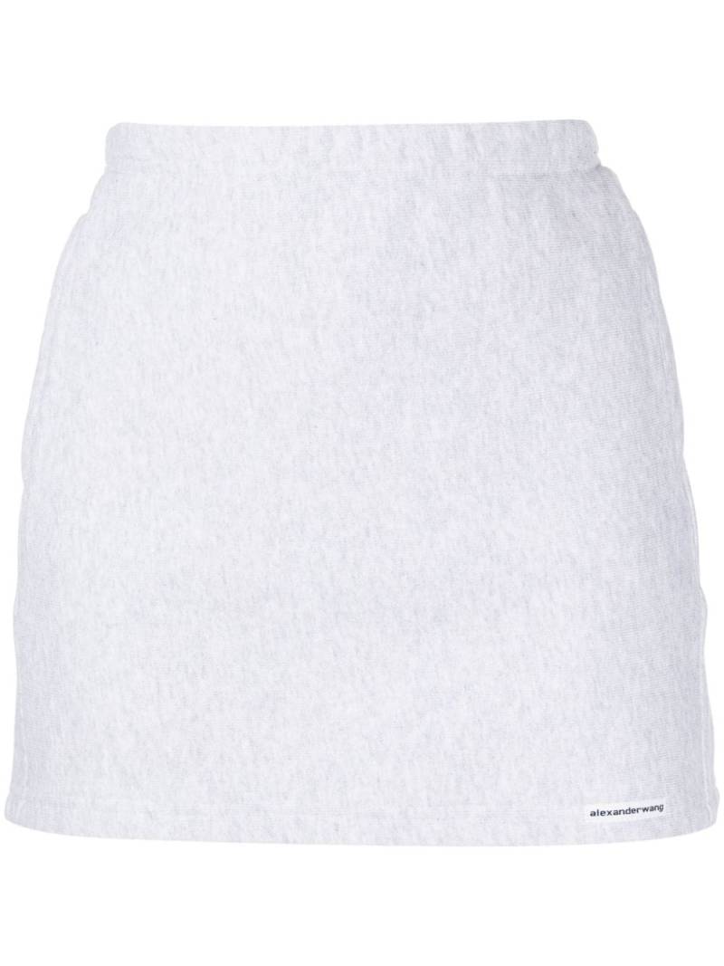 Alexander Wang logo-patch cotton miniskirt - Grey von Alexander Wang