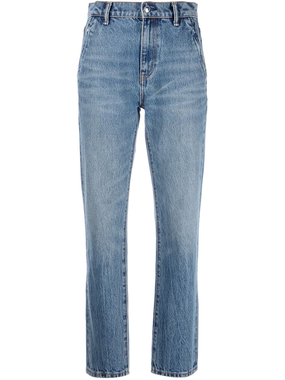 Alexander Wang logo-patch cropped jeans - Blue von Alexander Wang