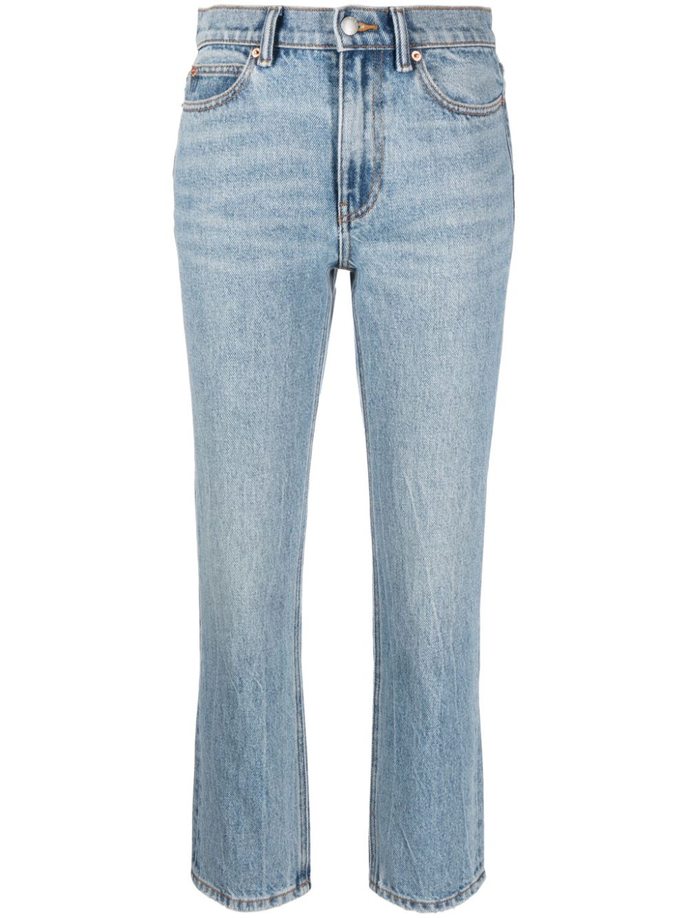 Alexander Wang logo-patch cropped jeans - Blue von Alexander Wang