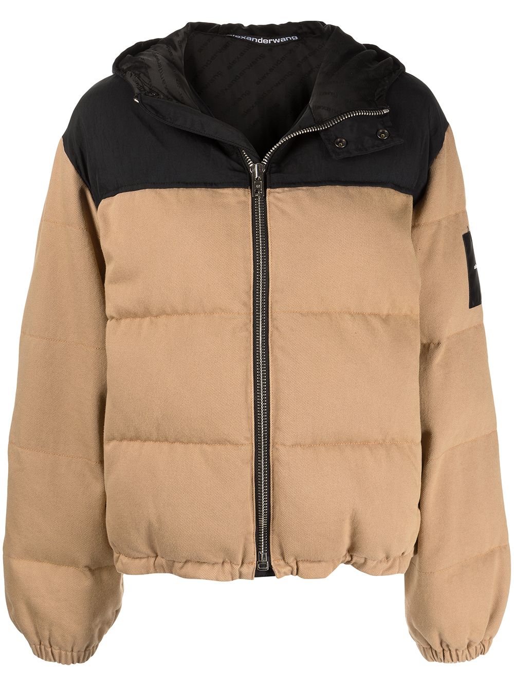 Alexander Wang logo-patch puffer jacket - Neutrals von Alexander Wang