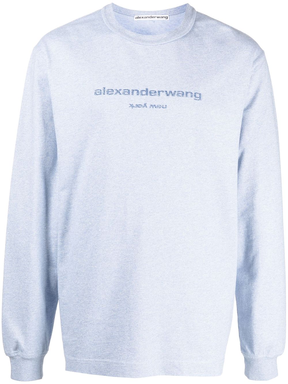 Alexander Wang glitter-effect long-sleeve T-shirt - Blue von Alexander Wang