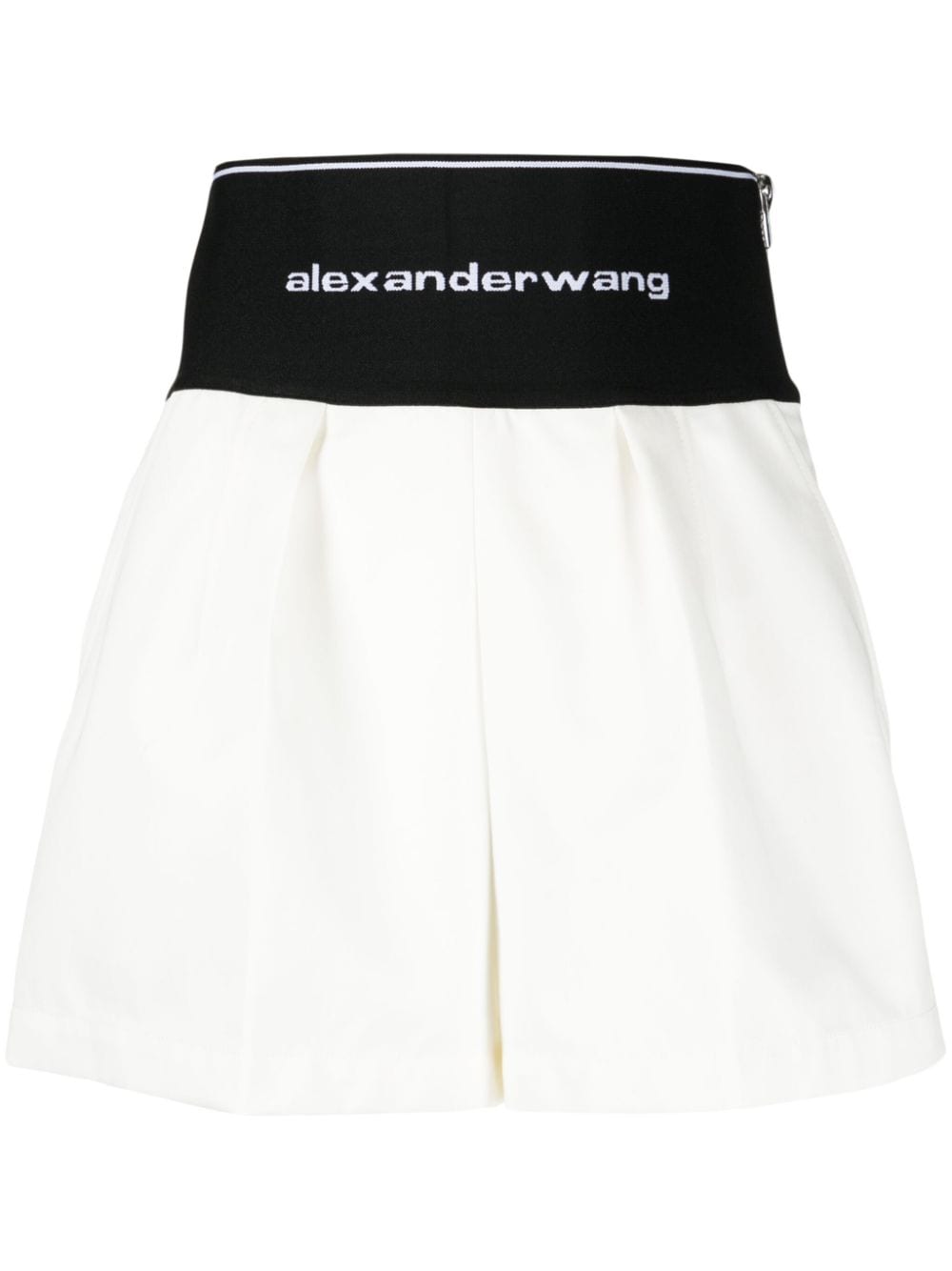 Alexander Wang logo-print cotton-twill safari shorts - White von Alexander Wang