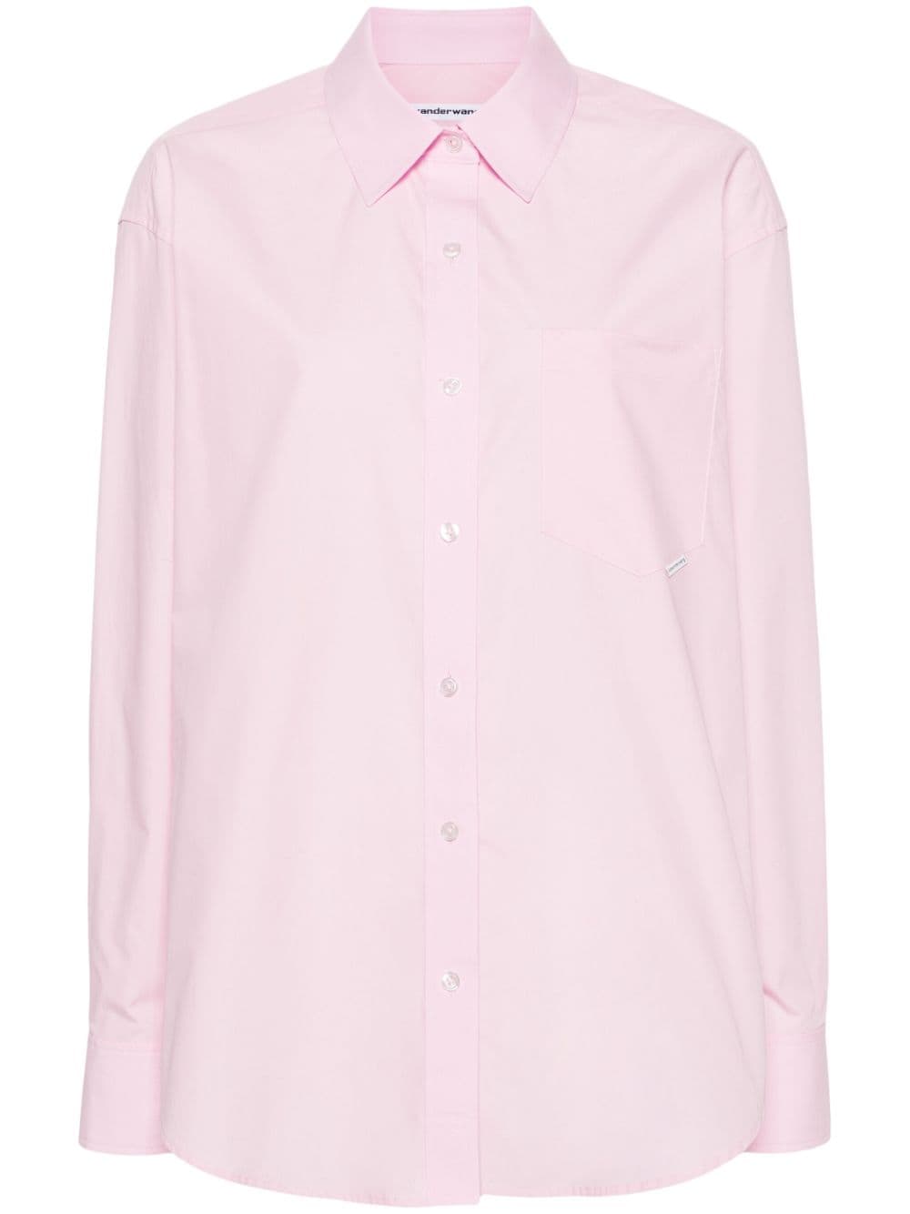 Alexander Wang logo-tag poplin shirt - Pink von Alexander Wang