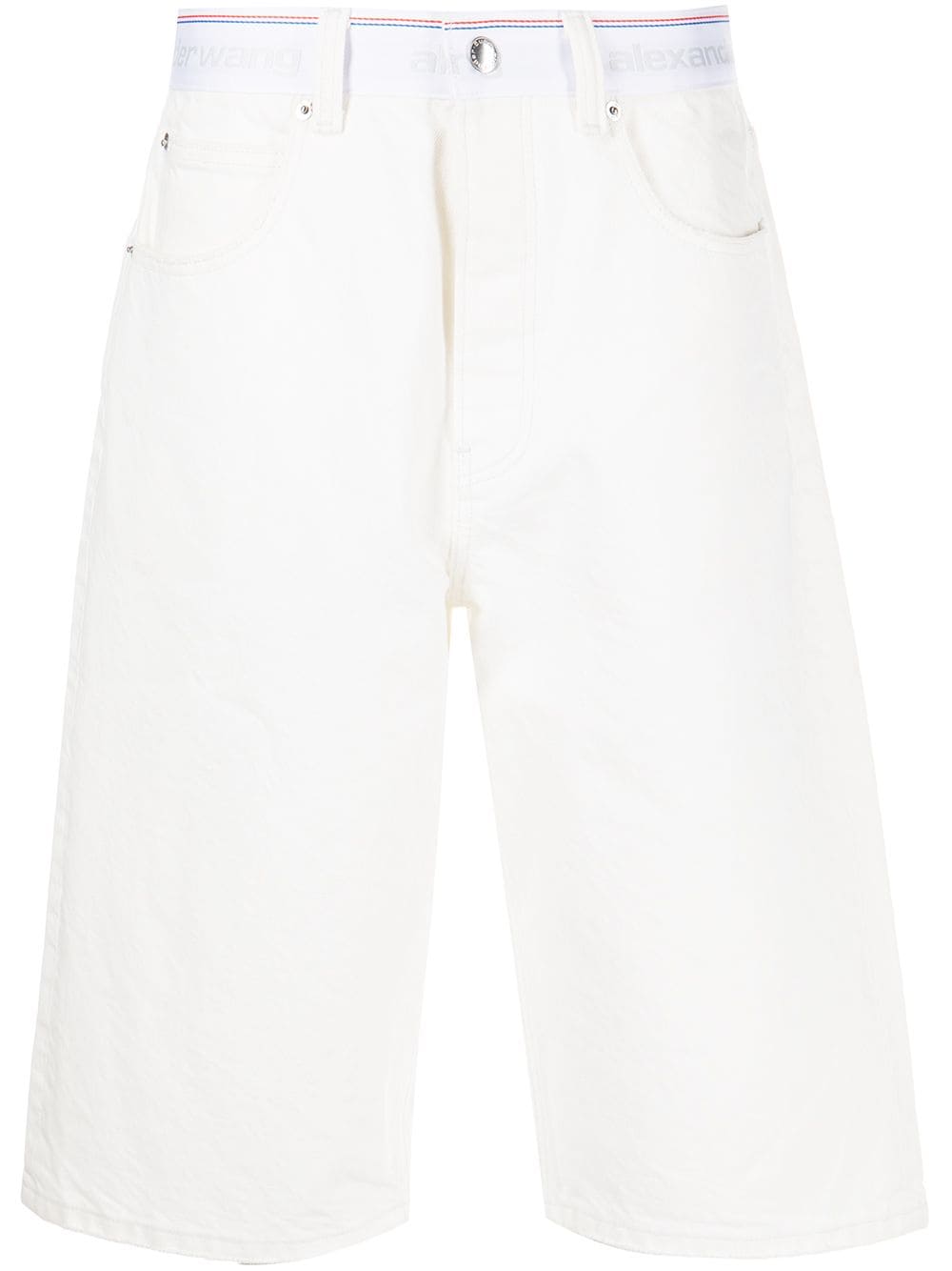 Alexander Wang logo-webbing board shorts - White von Alexander Wang