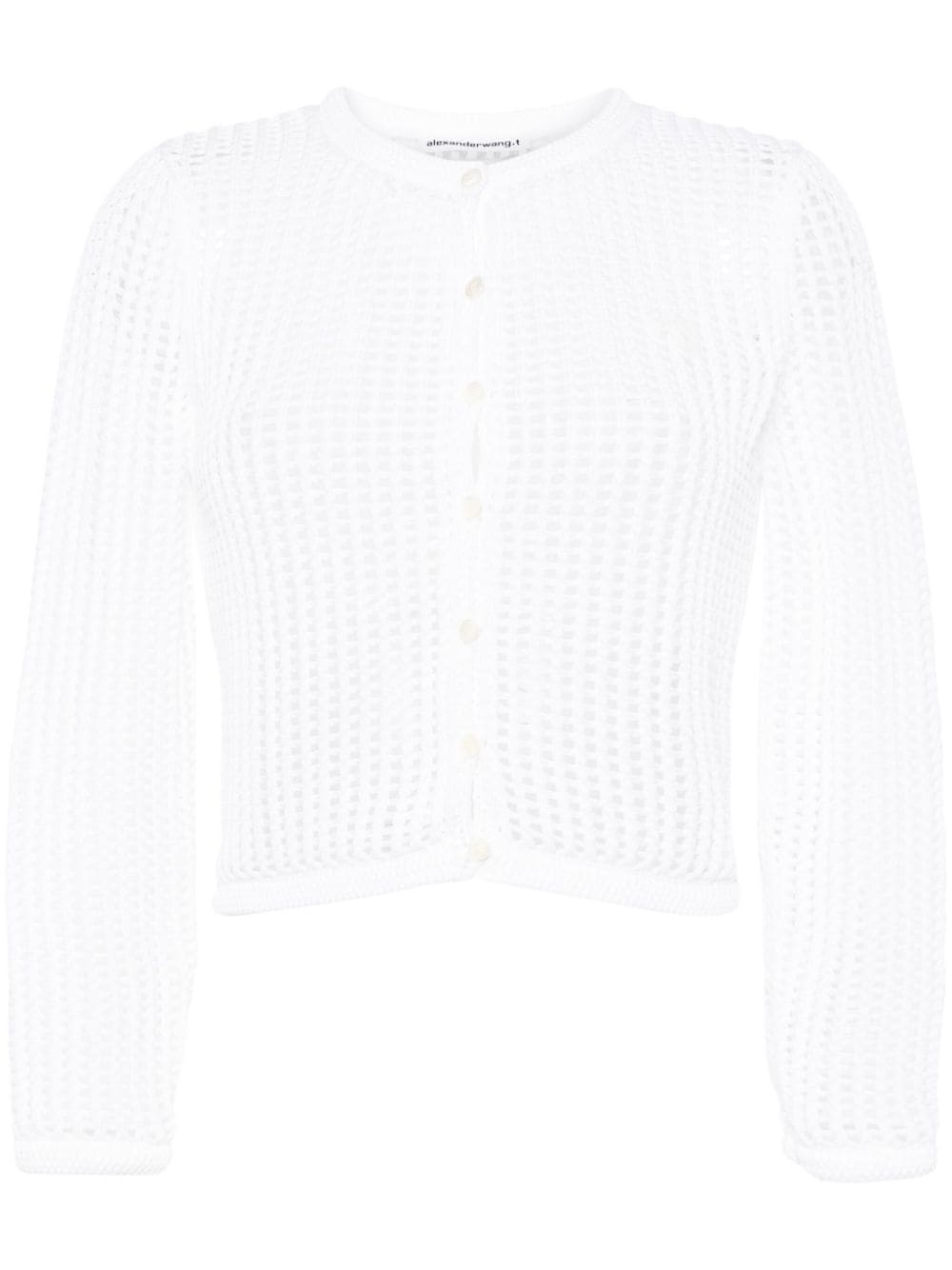 Alexander Wang open-knit cropped cardigan - White von Alexander Wang