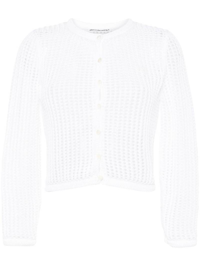 Alexander Wang open-knit cropped cardigan - White von Alexander Wang