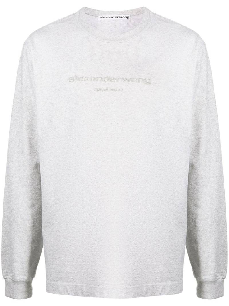 Alexander Wang glitter-effect long-sleeve T-shirt - Grey von Alexander Wang