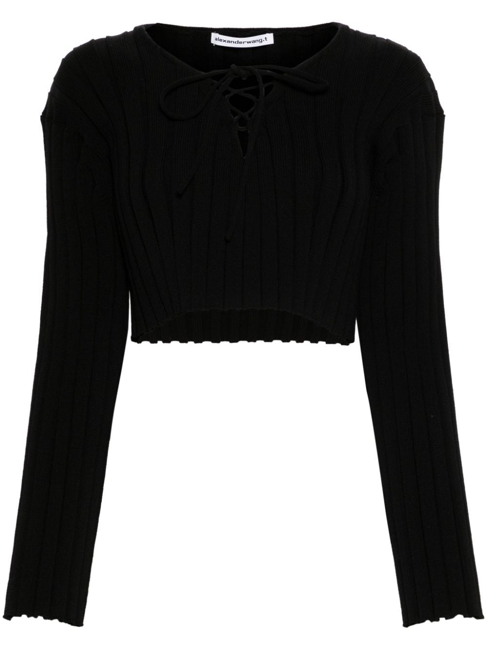 Alexander Wang ribbed cropped jumper - Black von Alexander Wang