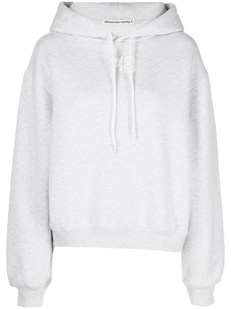 Alexander Wang rubberised logo cotton hoodie - Grey von Alexander Wang