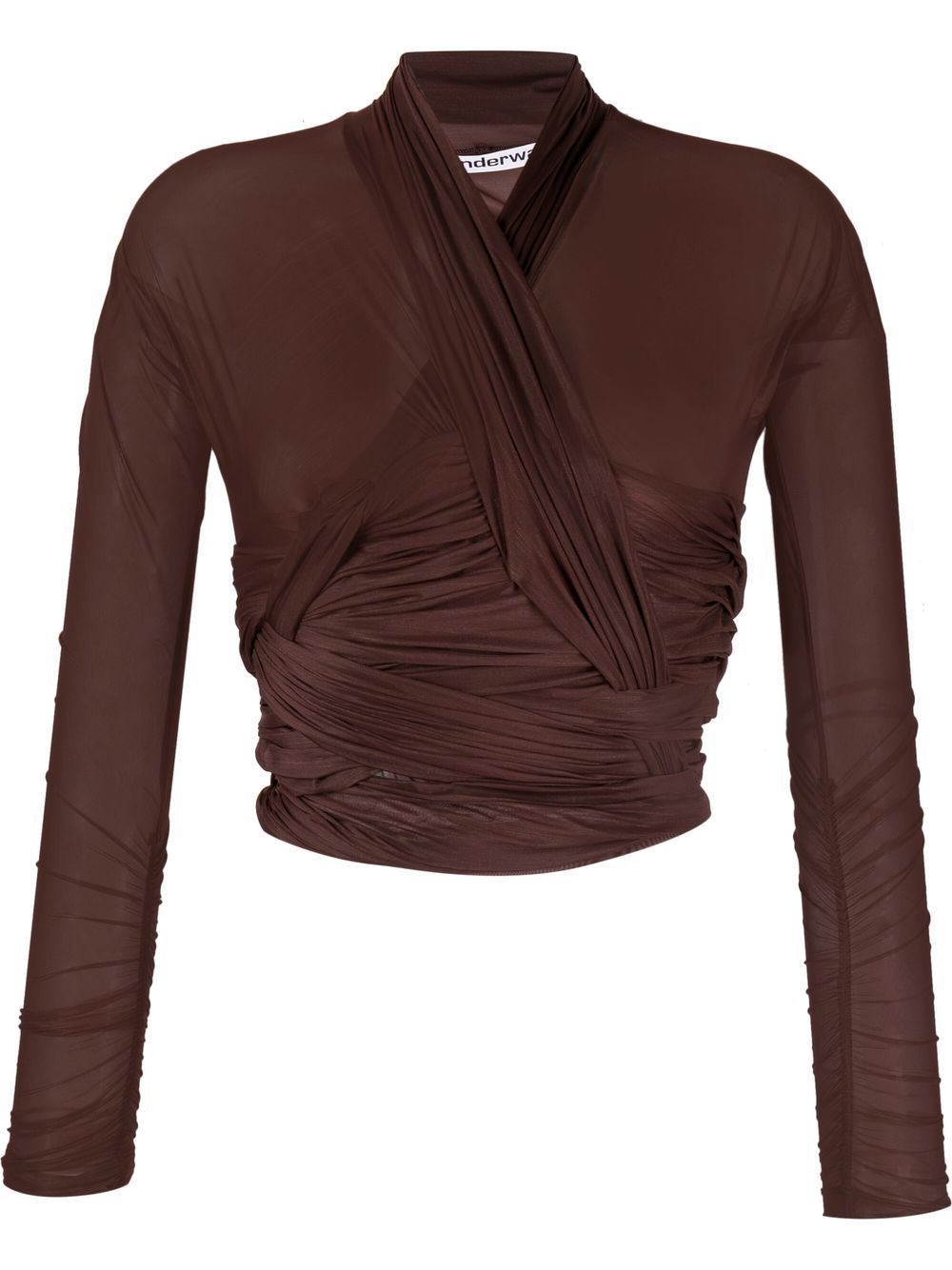 Alexander Wang ruched draped crop top - Brown von Alexander Wang