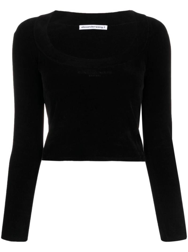 Alexander Wang scoop-neck cropped knit top - Black von Alexander Wang