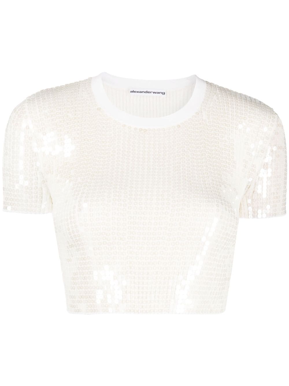 Alexander Wang sequin-embellished T-shirt - White von Alexander Wang
