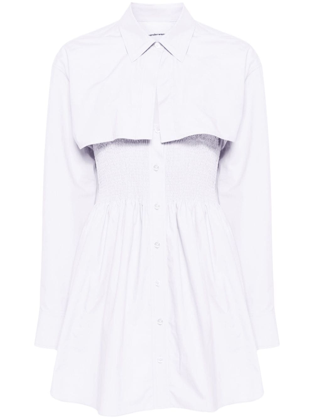 Alexander Wang smocked mini shirt dress - White von Alexander Wang