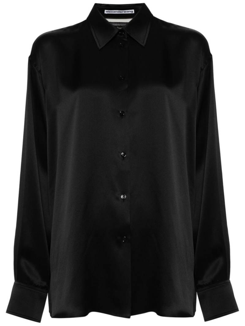 Alexander Wang tulle-panel silk shirt - Black von Alexander Wang