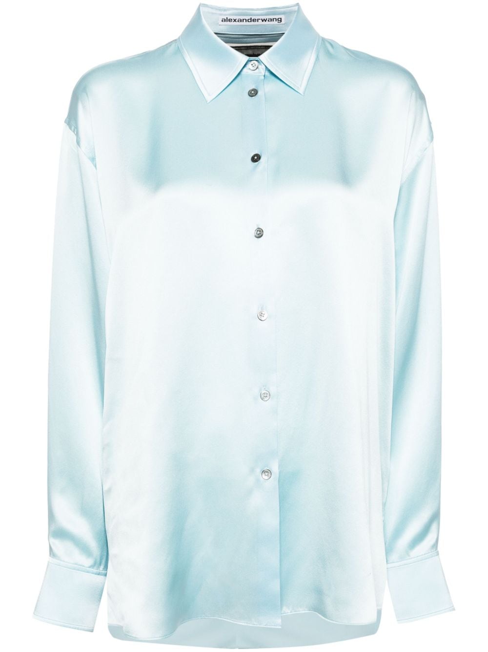 Alexander Wang tulle-panel silk shirt - Blue von Alexander Wang