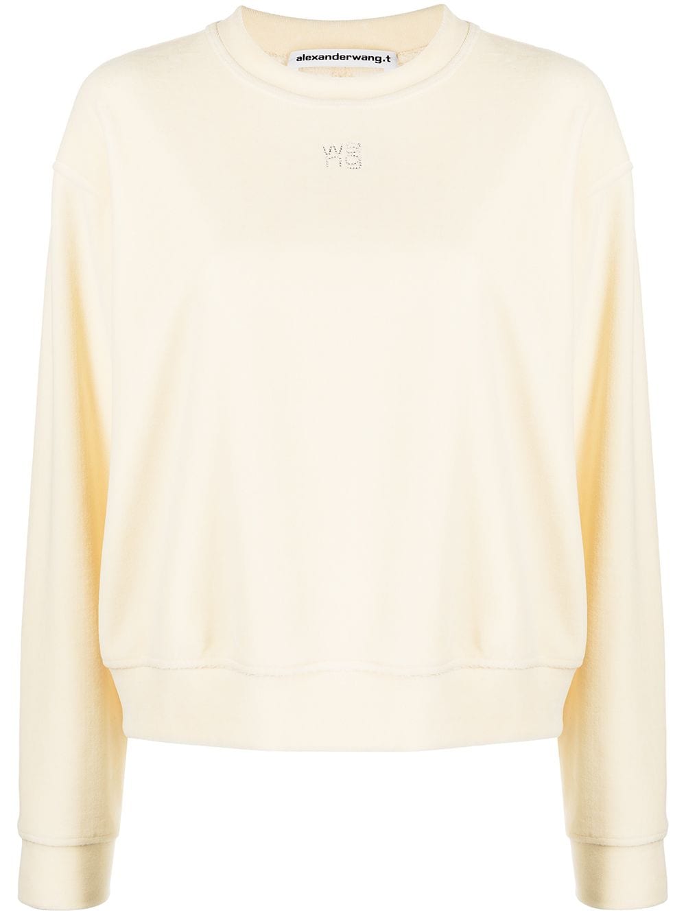 Alexander Wang velvet crystal-logo sweatshirt - Yellow von Alexander Wang