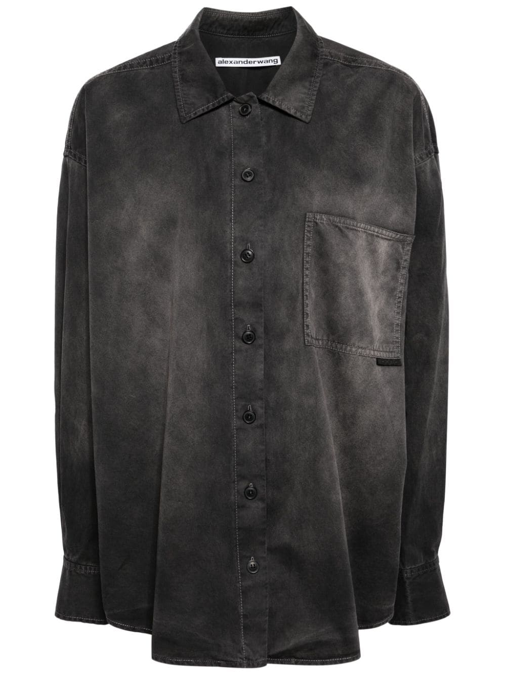 Alexander Wang washed-effect cotton shirt - Black von Alexander Wang