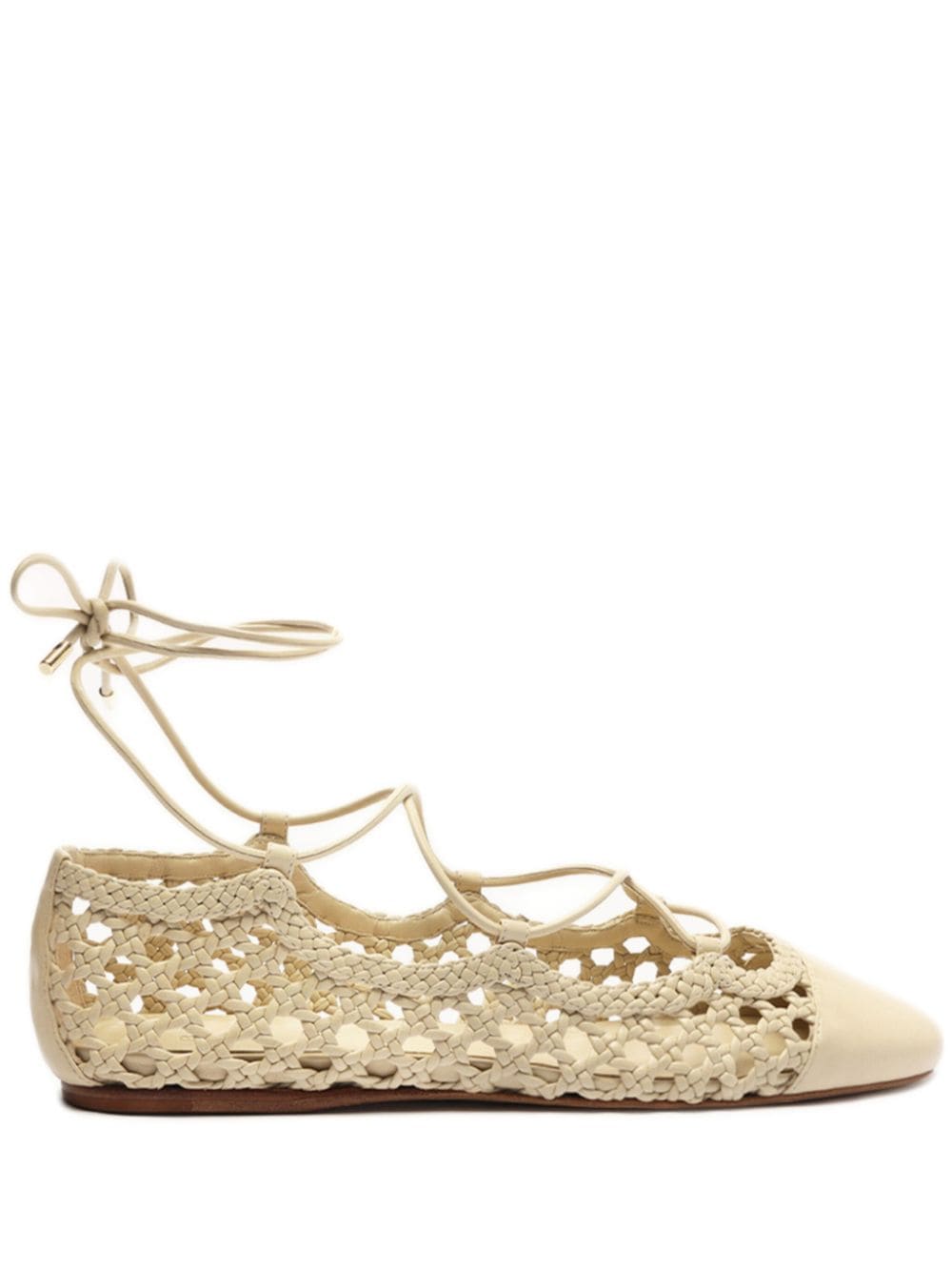 Alexandre Birman Ballerina Tresse woven leather lace-up ballerina shoes - Neutrals von Alexandre Birman