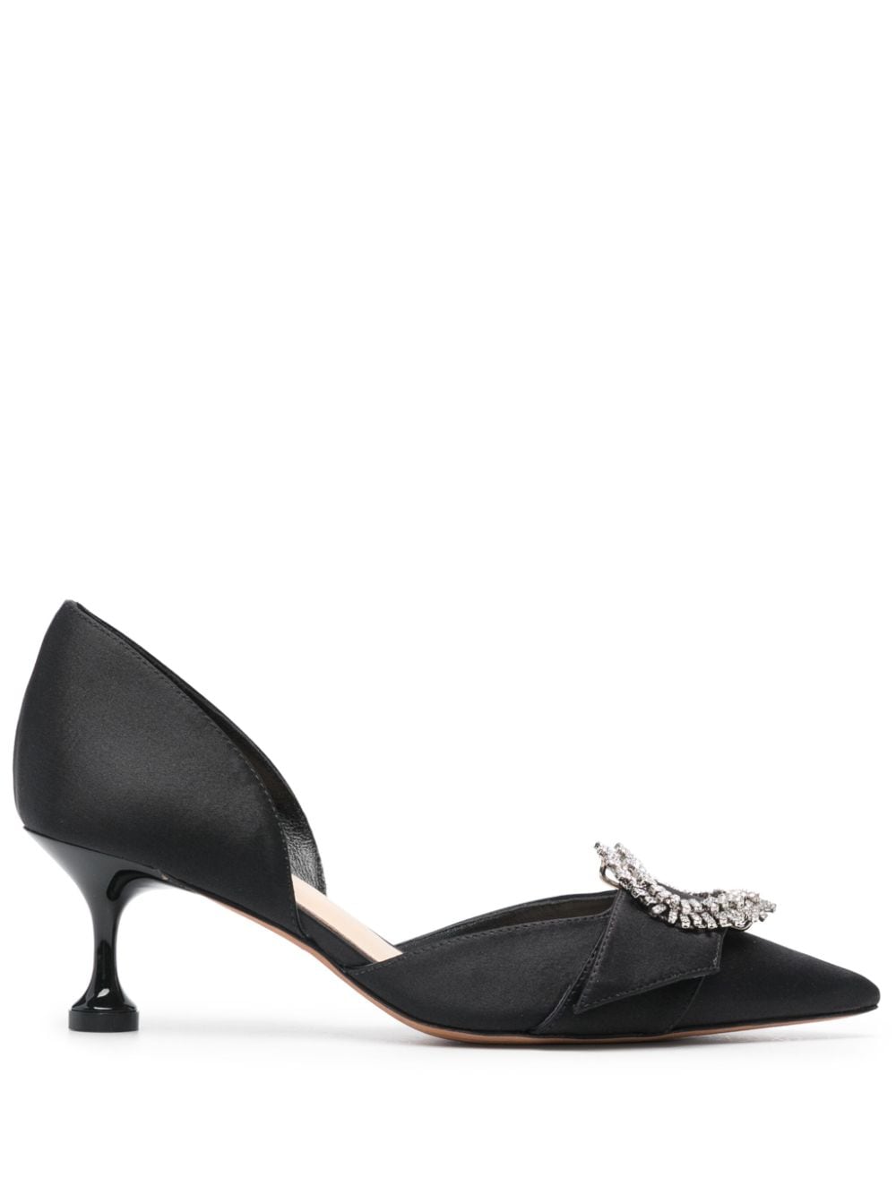 Alexandre Birman Madelina Flare 50mm satin pumps - Black von Alexandre Birman