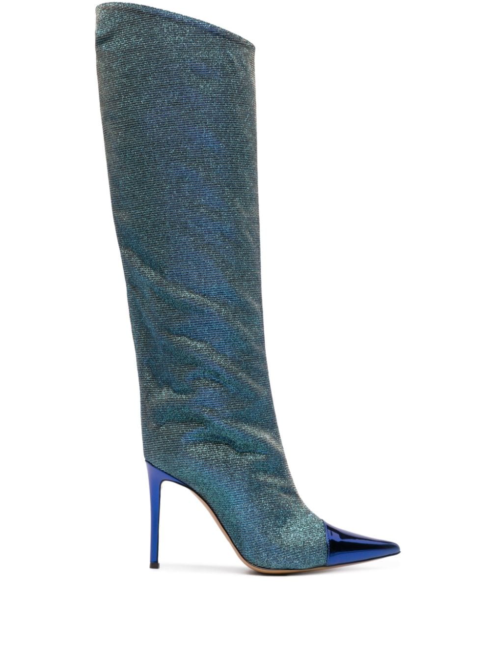 Alexandre Vauthier 100mm iridescent-effect pointed boots - Blue von Alexandre Vauthier