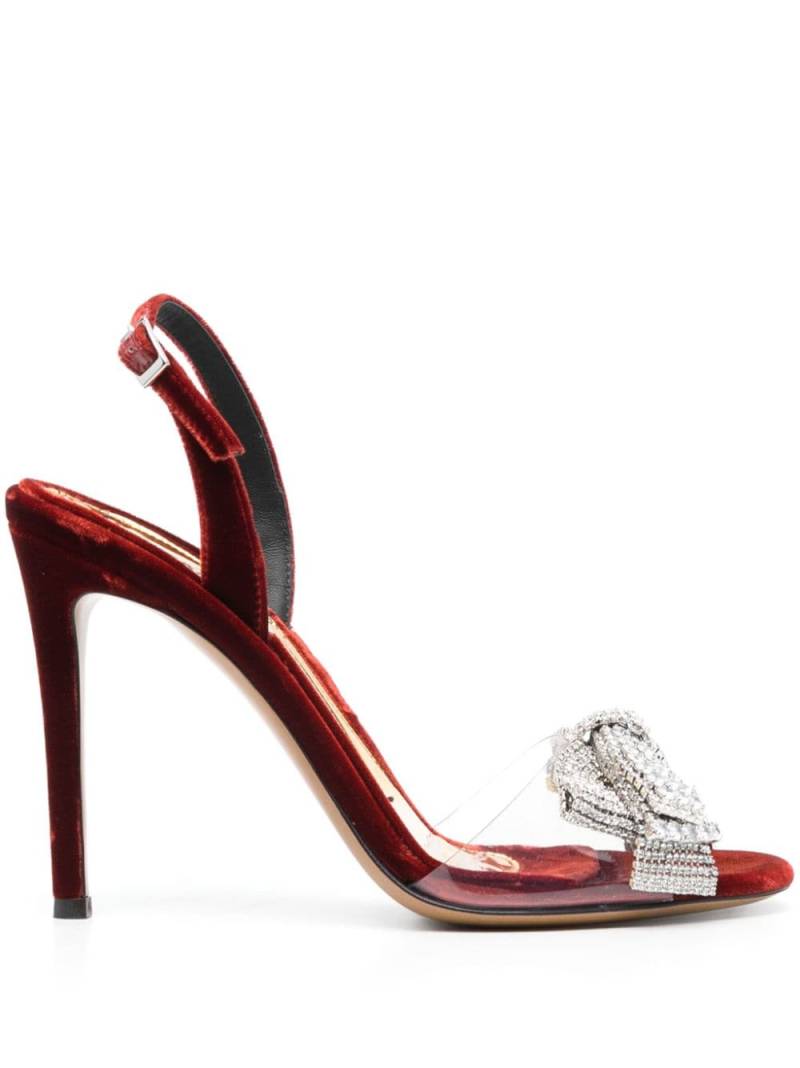 Alexandre Vauthier 105 mm crystal-embellished velvet sandals - Red von Alexandre Vauthier