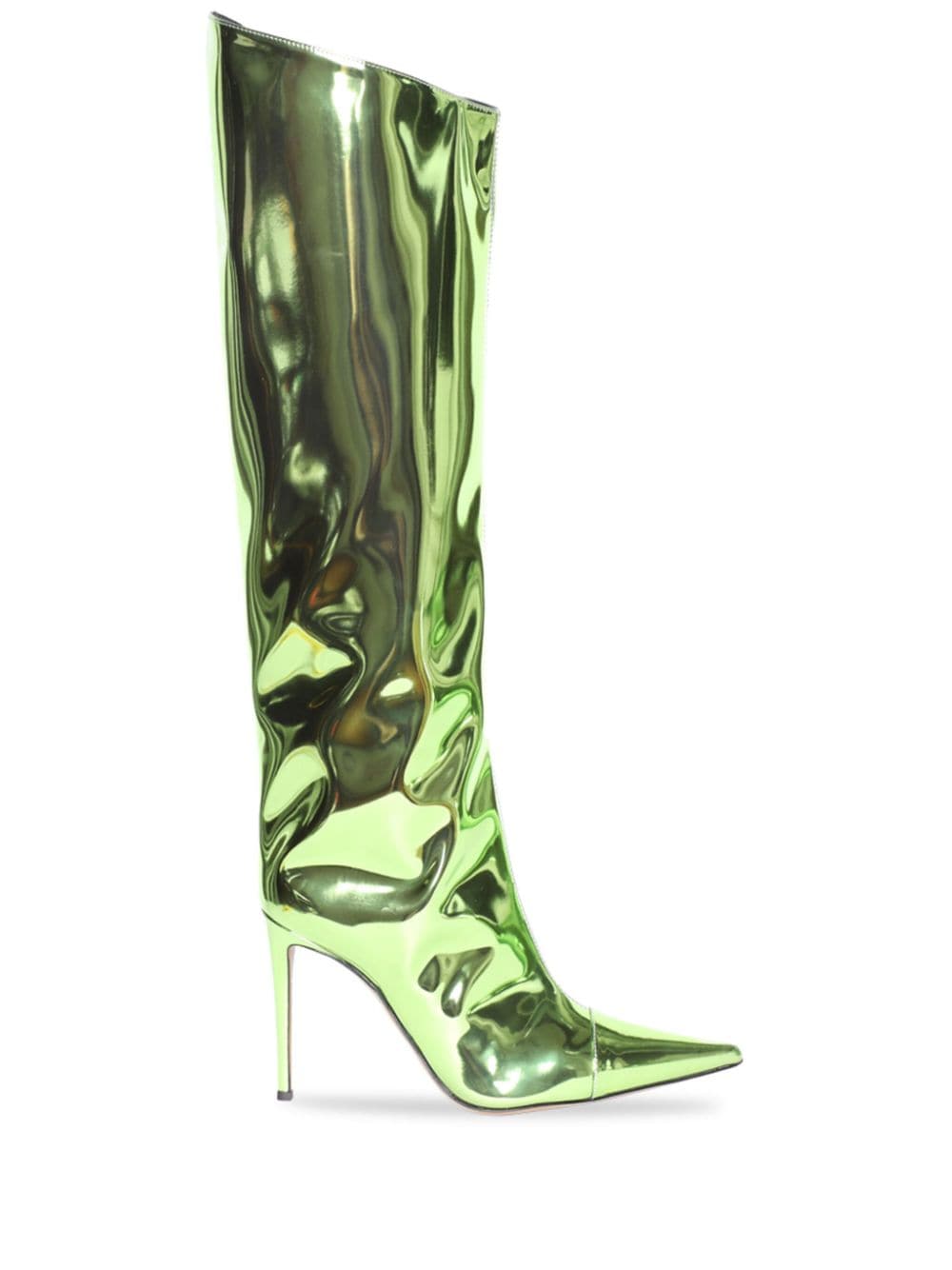 Alexandre Vauthier 105mm metallic-finish leather boots - Green von Alexandre Vauthier