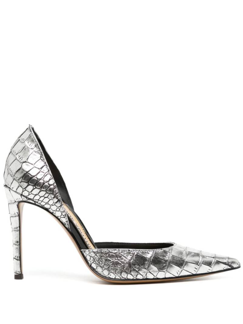 Alexandre Vauthier 90mm crocodile-effect leather pumps - Silver von Alexandre Vauthier