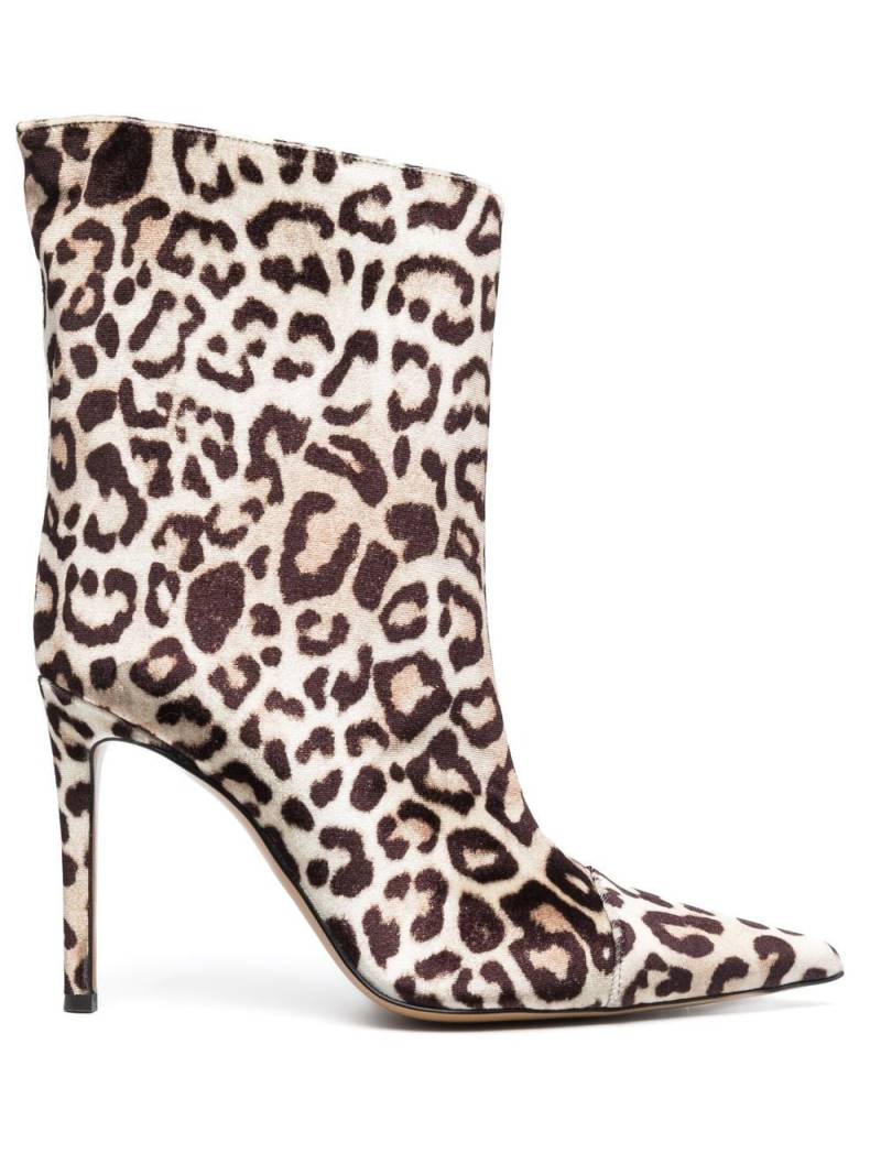 Alexandre Vauthier Alex velvet leopard-print boots - Brown von Alexandre Vauthier