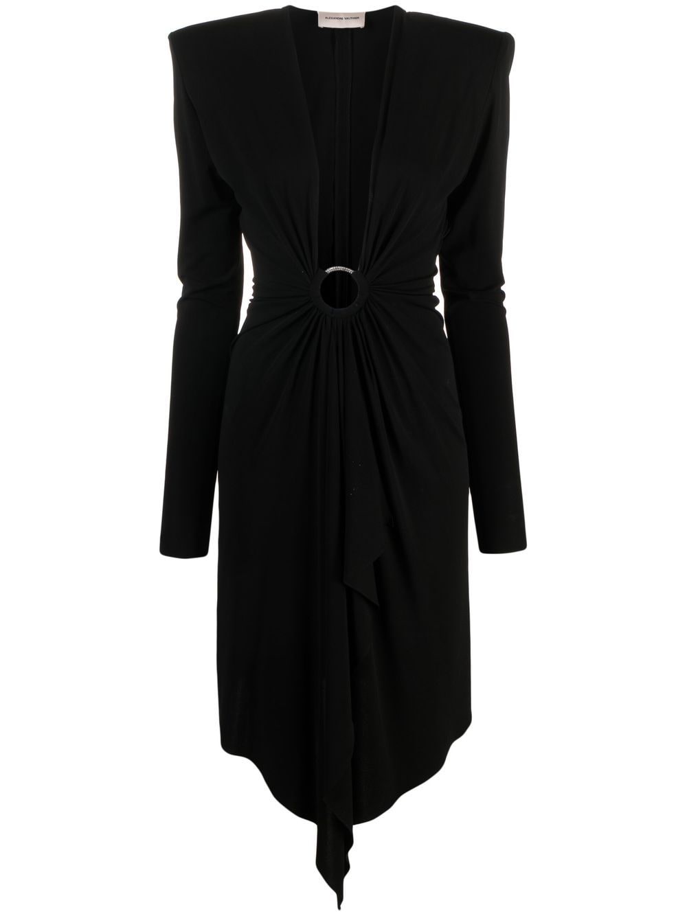 Alexandre Vauthier V-neck gathered midi dress - Black von Alexandre Vauthier