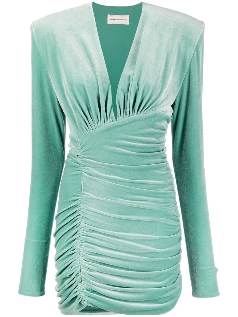 Alexandre Vauthier V-neck ruched mini dress - Green von Alexandre Vauthier