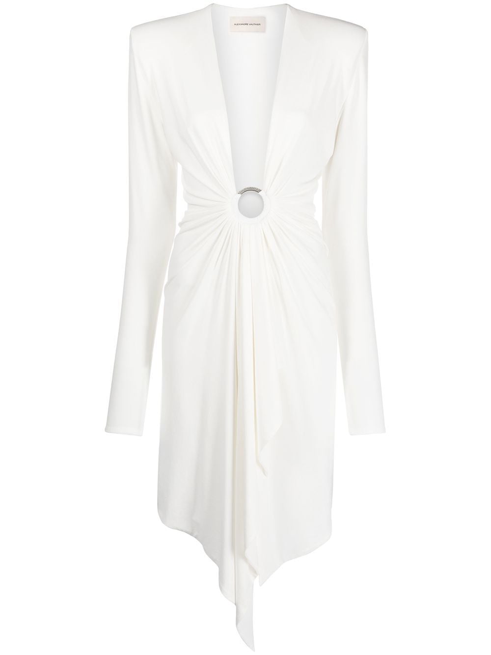 Alexandre Vauthier asymmetric-hem plunging midi dress - White von Alexandre Vauthier