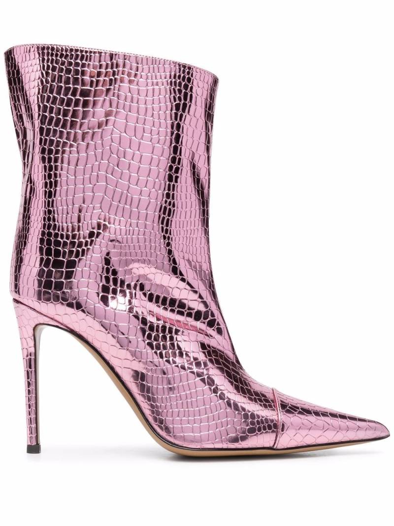 Alexandre Vauthier crocodile-effect 105mm ankle boots - Pink von Alexandre Vauthier