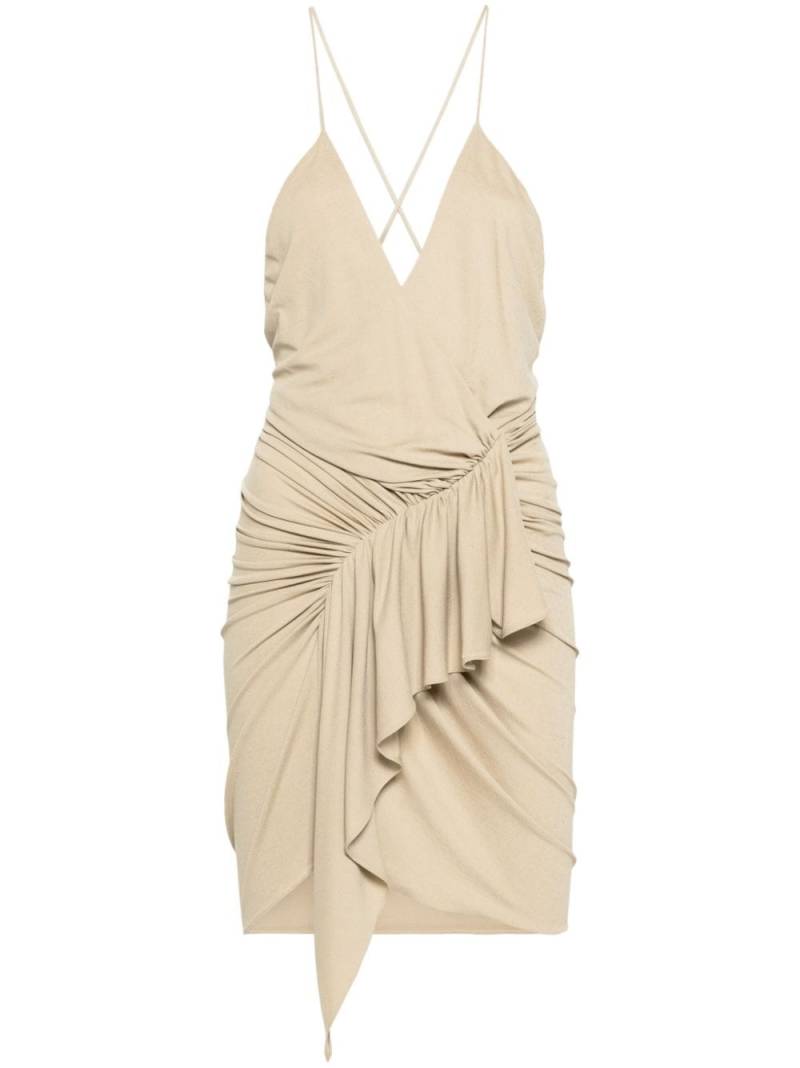 Alexandre Vauthier crossover-neck jersey minidress - Neutrals von Alexandre Vauthier